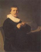 REMBRANDT Harmenszoon van Rijn A Man Sharpening a Quill oil painting artist